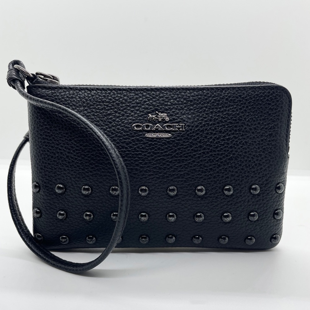 Coach Black Studded Wristlet